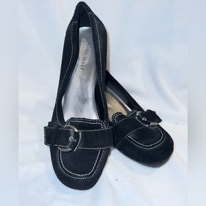 Nine West Meesha Suede Moc-Toe Wedge